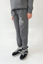 Mini studio leisure steel grey palm tree embroidered joggers